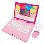 LEXIBOOK JC598DPi1 Disney Princesses Educational and Bilingual Laptop French/English with 124 Activities: Mathematics, Dactylography, Logic, Clock Reading, Play Games and Music