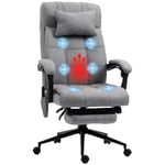 Fabric Office Chair with Vibration Massage Heat Head Pillow Footrest