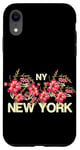 iPhone XR Cute Floral New York City with Graphic Design Roses Flower Case