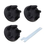 3Pcs 9704230 Blender Coupler Gear Rubber Clutch Coupling Black & Removal Tool Compatible with KitchenAid KSB3 KSB5