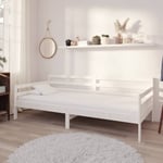 Dagbädd med madrass 90x200 cm vit massiv furu