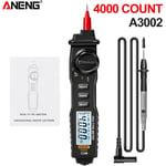 Ranipobo - aneng A3002 Digital Multimetre Pen Type 4000 Nombre avec outil de testeur de continuite de diode de tension ac / cc non contact-noir