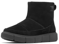 Sorel Women's Explorer 3 Slip-On Waterproof Fashion Boot, Black, Sea Salt, 7 UK