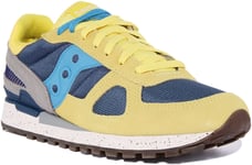Saucony Shadow Original Mens Vintage Suede Trainers In Yellow UK Size 7 - 12