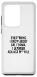 Coque pour Galaxy S20 Ultra Design humoristique « Everything I Know About California »