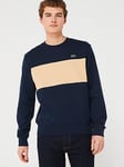 Lacoste Colourblock Logo Sweatshirt - Dark Blue, Dark Blue, Size S, Men