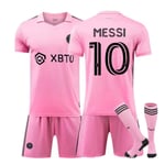 Major League Soccer Messi No.10 Miami International Tröja Hemma Borta Vuxen Barn Fotbollströja Set Home Kids 22(120-130cm)