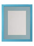 FRAMES BY POST Cadre Photo en Plastique avec Passe-Partout Bleu 20 x 16 cm Format A3
