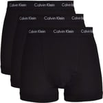Calvin Klein Cotton Stretch 3 Pack Trunk, All Black