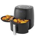 Salter EK5735 Digital Air Fryer – 4.2L Oil-Free Fryer, 30 Minute Timer, 8 Preset Functions, Touch Screen, Non-Stick Cooking Basket, Removable Cooking Rack, Healthier Fried Food, Carry Handles, 1300W