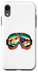 Coque pour iPhone XR Lunettes de ski rétro, snowboard vintage, cool skieur