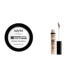 NYX Professional Makeup Poudre de Finition Compacte Perfectrice de Teint High Definition, Finit Mat, Contrôle de la Brillance & Anticernes/Correcteur - Can't Stop Won't Stop Contour Concealer -Vanille