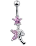 Pixie Star Pink - Navelpiercing i Äkta Silver