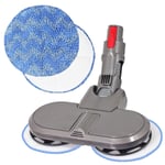 SPARES2GO Hard Floor Surface Polisher Scrubbing Cleaning Mop Tool Compatible with Dyson V7 SV11 Vacuum Cleaner + 2 Cover Pads