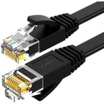 Cordon de brassage Ethernet RJ45 plat Cat. 6 8m noir
