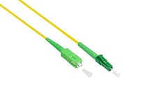 Kabelmeister® Câble fibre optique OS2-1 m - Simplex - Mâle LC (APC) vers SC (APC) - Monomode 9/125 - Conducteur fibre optique - Câble patch pour FTTH/FTTB/FTTx/FritzBox/Routeur - Produit de qualité