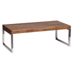 Rootz Solid Wood Soffbord - Vardagsrumsbord - Träbord - Sheesham Wood - Eleganta kromfötter - Unika träfibrer - Rektangulär form - 120cm x 40cm x 60cm