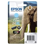 Epson Elephant Enpack ljus cyan 24XL Claria Photo HD-bläck