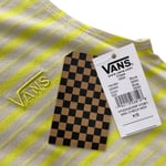 VANS Womens Mini Check Jersey Dress Midi Striped Lemon Tonic Size M NEW RRP £52