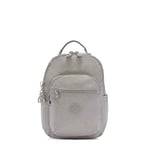 Kipling Women's Seoul Backpack, Grey Gris, 10" L x 13.75" H 4.5" D, Seoul Backpack