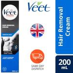 Veet Men Quick and Easy no Itch Hair Regrowth for Sensitive Skin Cream 200ml
