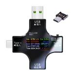2 i 1 Type-C USB Tester Färgskärm Digital Multimeter, USB-C Spänningsström Voltmeter Amperemeterdetektorer