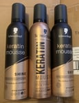 Schwarzkopf Styling Keratin Hair Mousse 250 ml  Three Pack DISCONTINUED