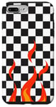 iPhone 7 Plus/8 Plus Black and White Checkered Checkerboard Pattern with Flam Case