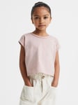 Reiss Kids' Terry Cotton Cropped T-Shirt