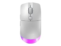 Cherry Xtrfy M50 - Mus - Ergonomisk - Optisk - 5 Knappar - Trådlös, Kabelansluten - 2.4 Ghz, Bluetooth 5.2 - Trådlös Usb-Mottagare - Vit