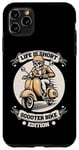 Coque pour iPhone 11 Pro Max Mobylette Squelette Moto Motard - Scooter Trotinette