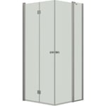 Dansani Match hörndusch, modell B+C, 77x97 cm, klart glas, satin profil