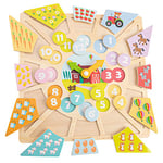 New Classic Toys Pendule Puzzle Jeu d’Imitation Éducative pour Enfants, 8250, Multi Color