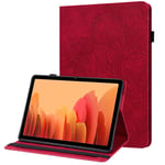 GLANDOTU Case for Huawei MediaPad M5 lite 10 10.1 inch PU Leather Case lightweight Folio Flip Tablet Embossed Leather Cover Case with fold Stand Protective Shell - Red