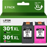 LIFOR 301 Ink Cartridges Combo Pack 301XL Ink Cartridges Black and Colour Remanu