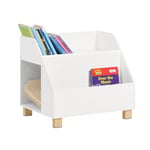 Rootz förvaringshylla för barn - Leksaksarrangör - Bokhylla för barn - Rejäla furuben - Dubbla fack - Idealisk för böcker och leksaker - 60 cm x 53 cm