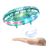 UFO Mini Drone for Kids Hand Control Helicopter, 360° RotatableInduction Levitation Rechargeable Flying Toy with LED Indicator Gifts for Boys Girls Adults Indoor Outdoor Garden Ball Toys (Green)