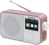 Kenwood CR-M30DAB-R Portable DAB+ Radio with Bluetooth, Built-in Battery & 6.1 cm Colour Display, Rose Gold/White