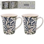 Lesser & Pavey British Designed Willow Bough Coffee Mug | Ceramic Coffee Mugs for Home or Work | Large Mugs for Hot Drinks | Set of 2 Tea and Coffee Cups - William Morris
