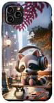 iPhone 11 Pro Max Kawaii Raccoon Headphones: The Raccoon's Playlist Case