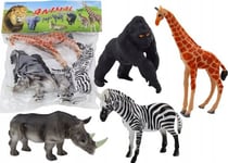 Leantoys Afrikanska Djur Figurin 4 Delar Giraff Gorilla