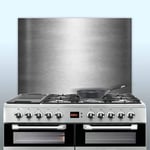 Displaypro 0.9mm Thick Brushed Stainless Steel Kitchen Cooker Hob Wall Splashback (500, 950)