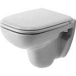 Duravit D-Code Compact vegghengt toalett, antibakteriell, hvit