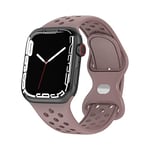 Bracelet compatible pour Apple Watch, remplacement sportif en silicone bracelet compatible avec Apple Watch 38 mm 40 mm 41 mm, compatible avec iWatch série 8/7/6/5/4/3/2/1/SE, violet clair