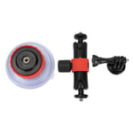 Suction Cup Car Camera Holder, Black with Red Silicone Suction Cup Metal+Plastic Suction Cup Mount for Gopro, Lightweight for Gopro Cameras SJ Cameras