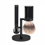 Mühle ROCCA Rakset (Rakborste: Silvertip Fibre®, Färg: Jet Black)