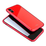 Apple LUPHIE iPhone X mobilskal tempererat glas metall - Röd