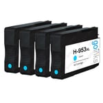 4 Cyan Ink Cartridges to replace HP 953C (HP953XL) non-OEM / Compatible