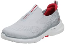Skechers Men's Gowalk 6-Stretch Fit Slip-On Athletic Performance Walking Shoe, Grey/Red, 10 X-Wide