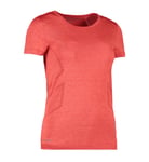 Geyser sømløs T-skjorte for kvinner, G11020, rød melange, størrelse L